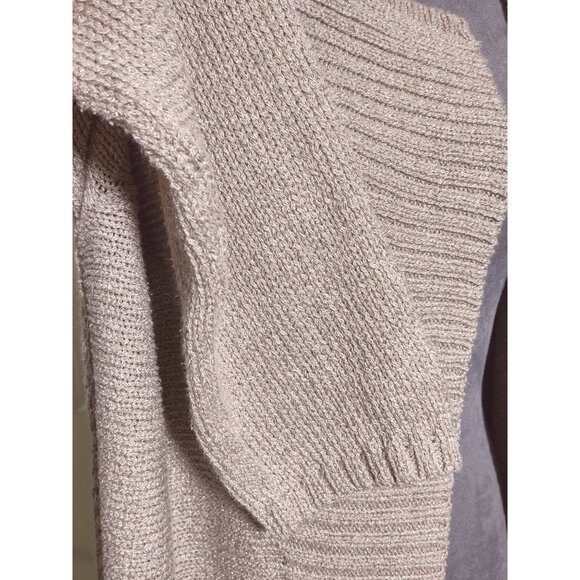 Chicos Open Front Metallic Sweater Shawl Collar Cardigan Size 2 (Large) - Picture 5 of 6